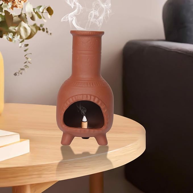 Handmade Ceramic Palo Santo Stand Burner, Palo Santo Stand, Small Chimney for Burning Incense Cones, Sticks and Sage, Meditation Yoga Smudge Bowl, Chimeneas Incense Holder, Energy Purification