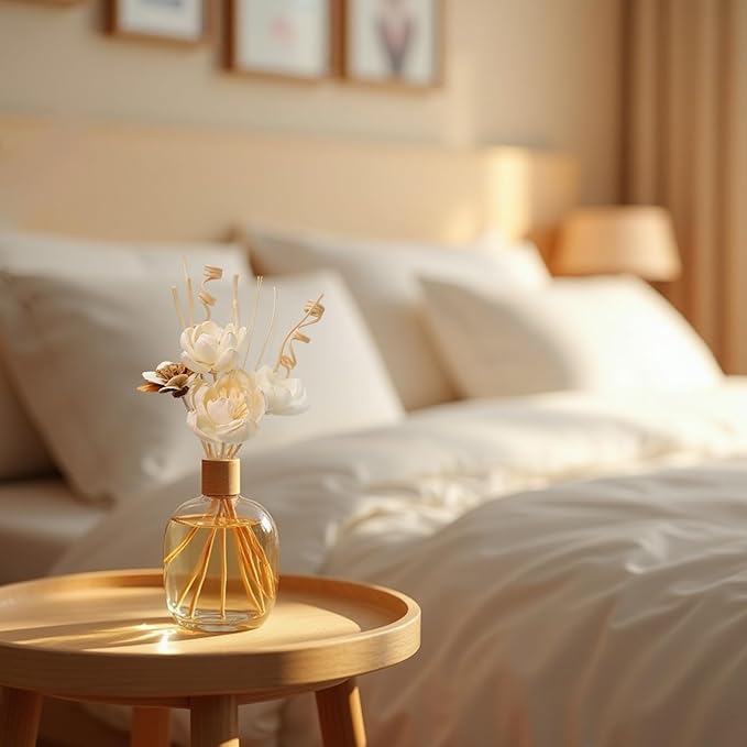 Reed Diffuser Sticks Set of 12, Natural Paper Material, Flower Diffusers for Home Bathroom and Bedroom Decor