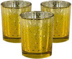 Mister Candle - Citronella Scented Gold Mercury Filled Glass Votive Candles Jar, Perfect Home Decoration, Wedding Favors Hand Poured in USA (Set of 12) (Citronella)