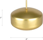 Mega Candles 12 pcs Unscented Gold Floating Candles, Hand Poured Wax Candle 2 Inch Diameter, Home Décor, Wedding Receptions, Centerpieces, Occasions, Events, Festivities, Meditations, Spas