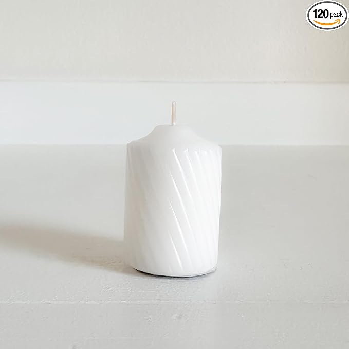 Unscented Votive Candles, Clean-Burning Votive Candles, Long-Lasting 14-16 Hour Burn Time, Ideal for Weddings, Home Décor, Spa, and Events, Made in USA, Box of 120, White