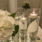 50 Pack of 2-Inch White Floating Candles - Ideal for Weddings, Home Décor, Spa Baths, and Romantic Settings.