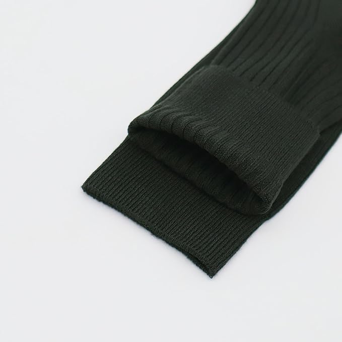 SERISIMPLE Men's Dress Socks - Bamboo Viscose Thin Ribbed Knit, Silky & Soft, Lightweight Business Crew Socks 5 Pairs