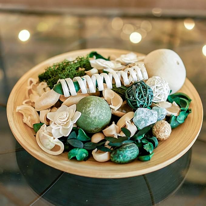 Green Potpourri Bags,Cedar Scented Potpourri Bowl Filler, Dried Flowers, Home Fragrance Sachet, Bathroom Decor(20 oz)