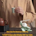 EAEMDY Samurai Figure Figurine Japanese Warrior Statue Decor for Table Room, Incense Holder for Stick Burner Incense Stick Holder, Kongfu Tea Pet Decoration (5.White C+Green C)