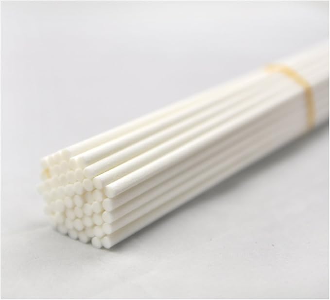 50 Pieces Fiber Reed Diffuser Replacement Refill Sticks for Aroma Fragrance (White, 12" x4mm)