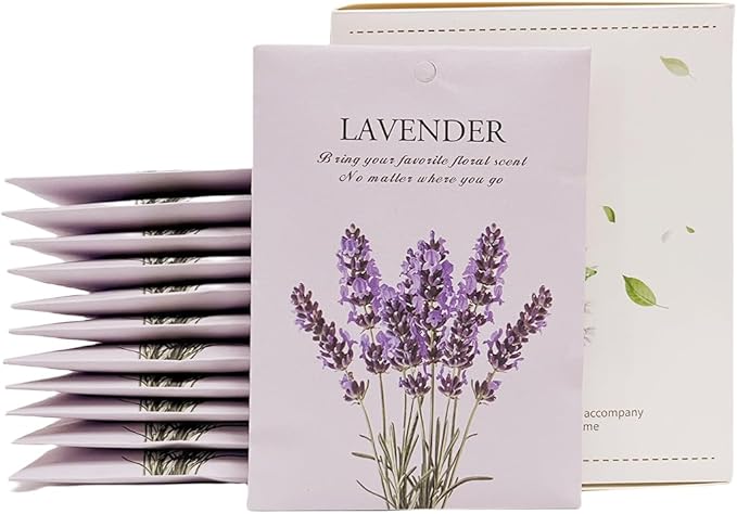 Lavender Scented Sachet Bags - 12 Pack Home & Car Freshener, Odor Eliminator for Closets, Rooms, Drawers, Wardrobes, Toilets, Long - Lasting 360 - Day Fragrance