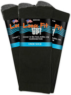 Loose Fit Stays Up Men's and Women's Casual Crew Socks (Pack of 3) Made in USA! Cushioned Sole