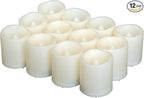 CANDLE CHOICE Battery Operated Flameless Votive Candles with Timer, Small Timing LED Candle Lights with Automatic Built-in Daily Cycle Timer, 6-Hour on 18-Hour Off, Pack of 12, Batteries Included