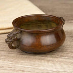 Copper Incense Burner Chinese Brass Incense Burner Kit Traditional Zen Incense Burner Antique Style Office Yoga Home Decor 6.3 * 4.3 * 2.2IN 2.2LB