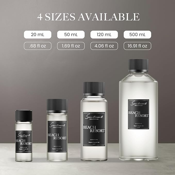 Diffuser Oil - Beach Resort | Aromatherapy Fragrance Inspired by 5-Star Hotels | Luxurious Scent with Notes of Bergamot, Ocean, Peony with Amber & Sandalwood (20 mL)