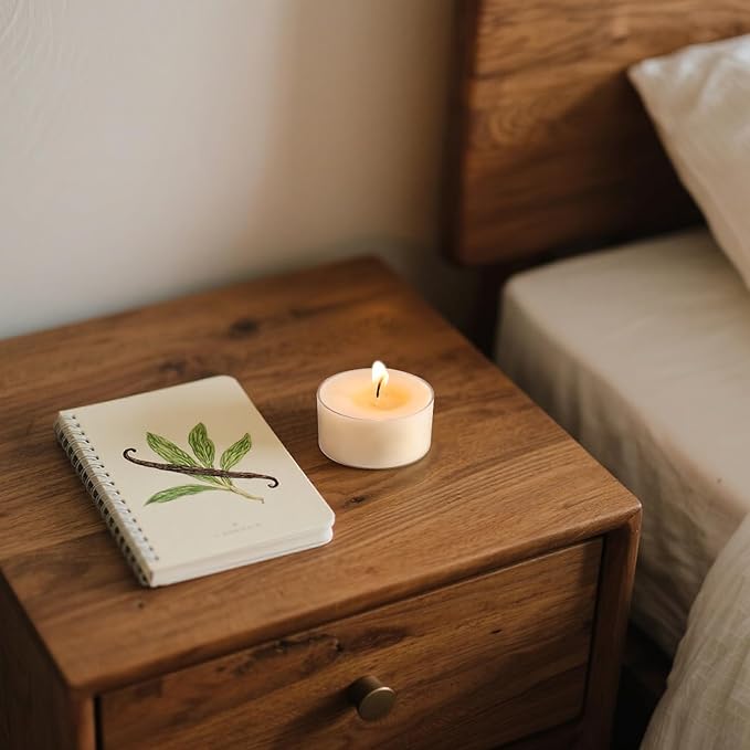 Scented Tea Lights Candles, Vanilla Embrace, 48 Pack – 100% Palm Wax Scented Tealights, Ivory Color, 6 Hour Long Burning, Vanilla Aromatherapy Tea Lights Candles for Relaxation, Home, Spa, Events