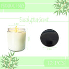 12 Pcs 8 Oz Bulk White Soy Candles,Eucalyptus Scented Candles Set,Bulk Aromatherapy Candle,Great Stress Relieving Scented Candle for Girls as a Gift for Birthdays, Weddings and More!