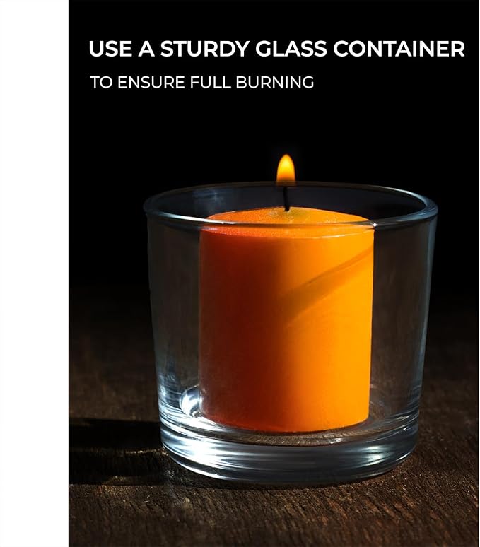 CANDWAX Orange Votive Candles Bulk Pack - Perfect as a Halloween Unscented Candle Set of 36-1.5x1.7 inch Fall Long Lasting Votives