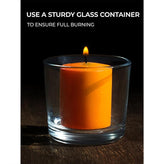 CANDWAX Orange Votive Candles Bulk Pack - Perfect as a Halloween Unscented Candle Set of 36-1.5x1.7 inch Fall Long Lasting Votives