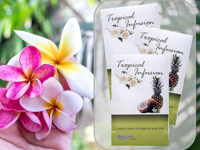 Tropical Infusion Scented Sachets Pack of 3, Spring and Summer - Long-Lasting Scented Bags, Home Fragrance, Air Freshener & Deodorizer for Closet, Room, Drawer, or Cars, Made in US