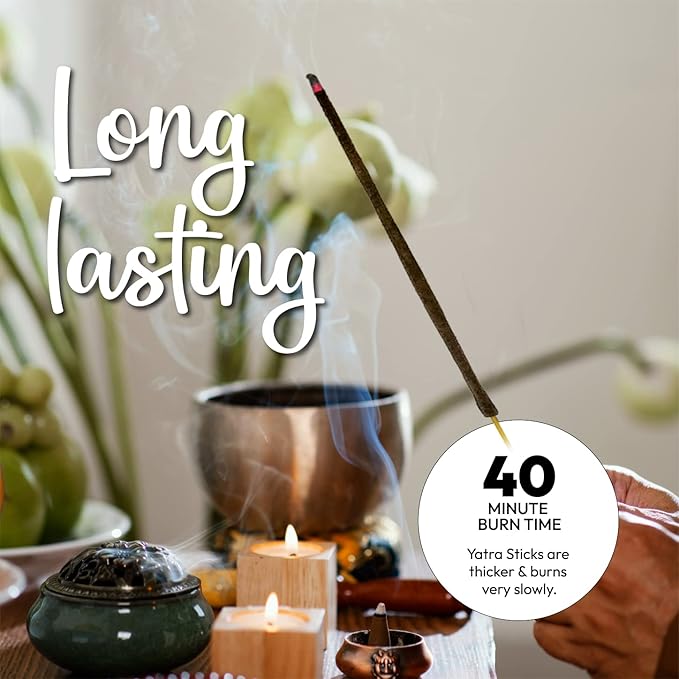 Yatra Indian Temple Incense Sticks - (120 Inscents Sticks) Spiritual Incense Kit | Blend of Floral & Sandal Insense Burn, Organic Incense Sticks Non Toxic | Use as Inciensos para Sacar Malas Energias