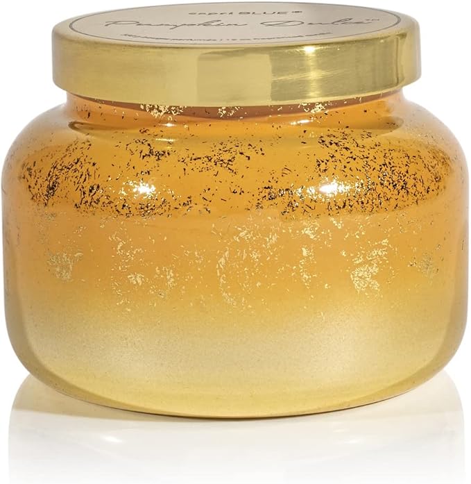 Capri Blue Glimmer Jar Candles - Luxury Holiday Scented Candles for Home - Long Lasting Soy Wax Blend - Scented Holiday & Home Decor - Pumpkin Dulce Signature Jar (19 oz)