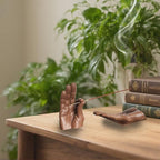 Hand Statues Incense Holder - Incense Burner Ash Catcher, Handcrafted Incense Stick Holder with Ash Catcher, Artisan Incense Burner for Meditation & Yoga (Brown)