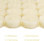 Ivory Natural Beeswax Tealight Candles,4 Hour Extended Burn Time,Dripless & Smokeless Beeswax Candles (16 Packs)