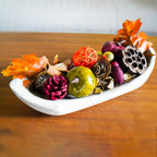 Qingbei Rina Fall Potpourri with Pumpkin, Cinnamon Scented Potpourri Bowl Filler,Thanksgiving Decorative Dried Flowers,Home Fragrance Sachet, Vase Fillers,Bathroom Decor(14oz)