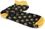 boxed-gifts Men's Mardi Gras Socks Fleur de Lis Patterned Premium Cotton Dress Casual Crew Socks for Men