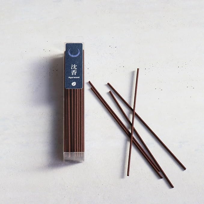Asayu Japan 2-in-1 Low Smoke Incense Sticks Nature Set, 2 scents (Plum and Agarwood), 40gr Japanese Incense for Morning Energy & Evening Relax, Yoga, Meditation. Smokeless for Less Irritation