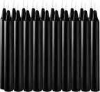 20-Pack of 4-Inch Black Taper Candles - Smokeless, Long-Burning (1.5 Hours Each) - Ideal for Dinners, Parties, Ceremonies, and Shabbat Observances
