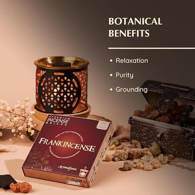 Aromafume Frankincense Incense Bricks (3 Trays x 9 Pieces Each) Ideal for Prayer, Meditation and Usage in Churches and Temples. Made Using Pure Frankincense from Somaliland! Refill Pack