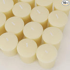 Pure Beeswax Votive Candles, Pack of 10 - Natural Unscented Beeswax Candles for Family Parties and Birthday Gifts (Ivory)