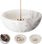 Koville African Natural Marble Incense Holder, Incense Holders for Sticks, Sturdy Incense Burner Ideal for Meditation and Relaxing, Easy to Clean(Grigio Fantasy)