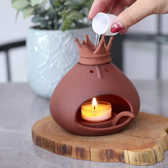 Terracotta Palo Santo Holder Chiminea Incense Burner for Yoga, Cone Burner, Energy Cleansing, Sage Ash Catcher, Smudge Bowl, Unique Meditation Gift