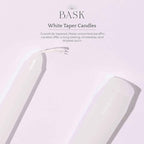 Bask 10-inch Taper Candles - Unscented and Dripless - Burns for 8 Hours - Home Decor for Dinner Table, Kitchen, and Bedroom - Perfect for a Romantic Date or Anniversary - 12-Pack - Ivory