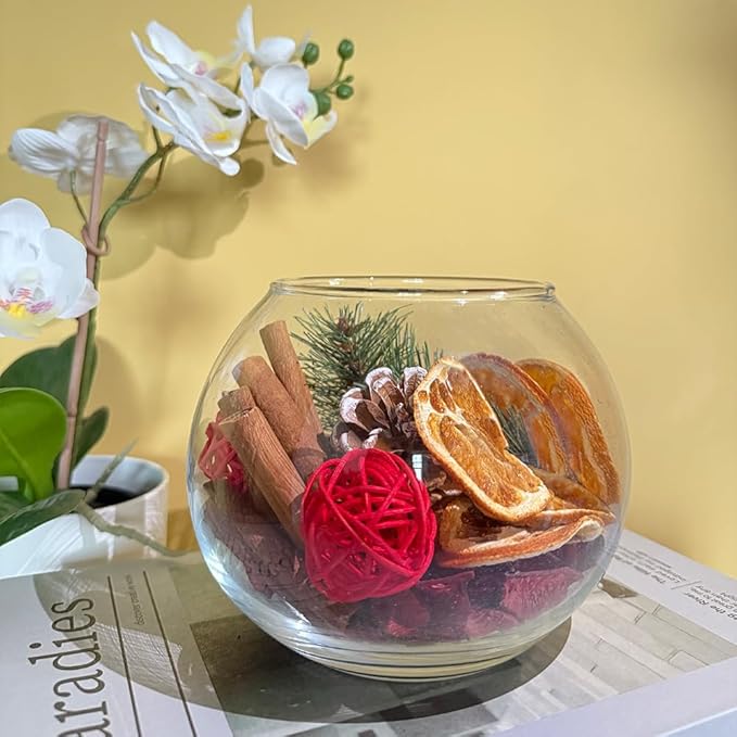 Qingbei Rina Christmas Potpourri Bags,Cinnamon/Apple/Pine Scented Potpourri Bowl Filler,Winter Holiday Decorative Dried Flowers,Home Fragrance Sachet of Petal, Vase Filler,2 Bags,20 oz(Red+Green)