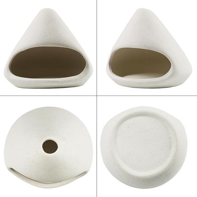 Ceramic Palo Santo Burner, Mini Chimney Incense Holder with Ash Catcher, Aromatherapy Meditation Home Decor for Anxiety Relief, White