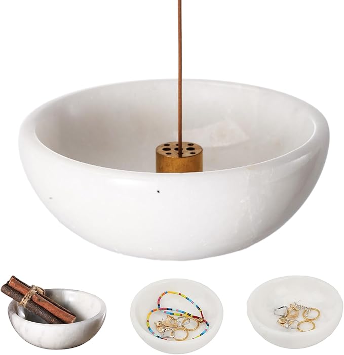 Koville African Natural Marble Incense Holder, Incense Holders for Sticks, Sturdy Incense Burner Ideal for Meditation and Relaxing, Easy to Clean(Namib Fantasy)