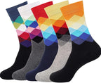 DRASEX Men's Dress Socks Funky Colorful Pattern Cotton Novelty Casual Crew Socks