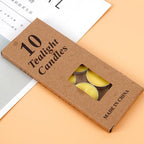 Tea Candles Wedding 10 Pack Party and Home Decoration Votive Parties Tealight Small Wishing Bulk with 1.5-2 Hours Extended Burn Time Mini for Birthday Emergency Family (Yellow)