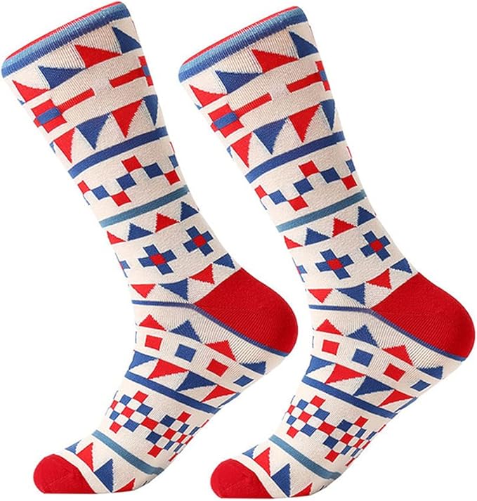 DRASEX Men's Dress Socks Funky Colorful Pattern Cotton Novelty Casual Crew Socks
