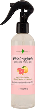 Pink Grapefruit Linen and Room Spray – Natural Air Freshener with Pure Essential Oil, Fresh Citrus Pillow Spray, Bathroom Odor Eliminator, Fabric and Home Fragrance – 8.5 fl oz