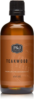 P&J Fragrance Oil - Teakwood 100ml - Candle Scents, Soap Scents, Diffuser Oil Scents