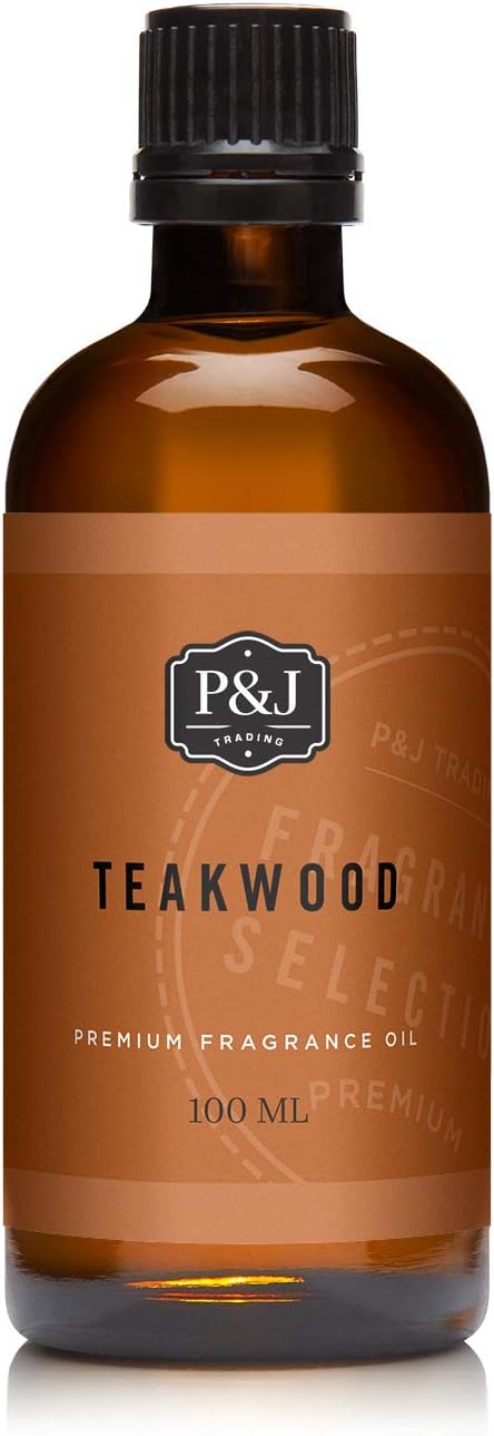P&J Fragrance Oil - Teakwood 100ml - Candle Scents, Soap Scents, Diffuser Oil Scents