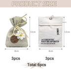 Home Refillable Fragrance Sachets 6-Pack, Lavender & Freesia Corn Cob Scent Bags for Closet Car Drawer, Natural Long-Lasting Freshener, Hemp Fabric Pouches