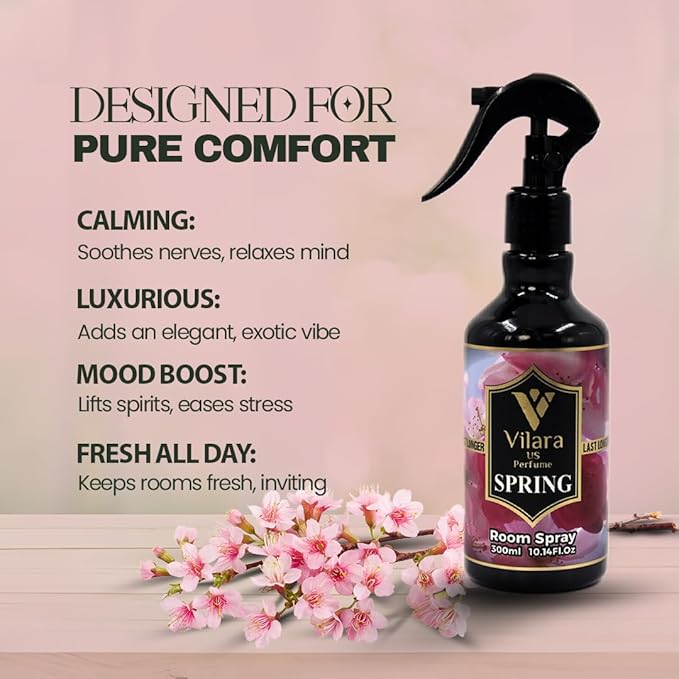 Room Spray Freshener - Long-Lasting Luxury Scents - Room and Linen Spray for Bedding, Sheets, Fabric, Furniture for Aromatherapy - 10.14 fl oz (Spring)