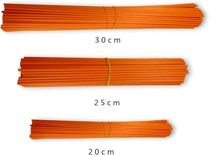 100 Pieces Fiber Reed Diffuser Replacement Refill Sticks (12" x 3mm, Orange)