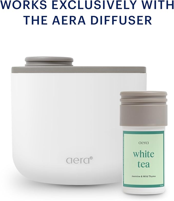 Aera Mini White Tea - Essential Oil for Home - Elegant Embrace Fragrance - Notes of White Tea, Jasmine and Thyme - Scent Refill - Capsule Size Works with Mini Diffuser