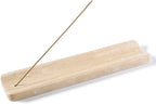 Koville Travertine Incense Holder, Incense Holder for Sticks, Long Incense Sticks Holder Ash Catcher for Meditation Yoga SPA, Natural Stone Incense Burner, Home Table Decor(Beige)