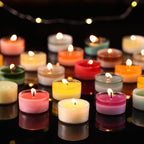 Scented Tea Lights Candles, Vanilla Embrace, 48 Pack – 100% Palm Wax Scented Tealights, Ivory Color, 6 Hour Long Burning, Vanilla Aromatherapy Tea Lights Candles for Relaxation, Home, Spa, Events