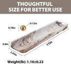 Koville Italian Natural Marble Incense Holder, Incense Holders for Sticks, Incense Burner Holder, Ideal for Meditation and Relaxing, Easy to Clean(Palissandro Classico)