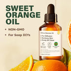 KUKKA Orange Essential Oils - 4 Fl Oz - for Hair, Skin, Diffuser, Aromatherapy & DIY Soap Making Scent